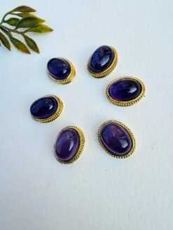 Alternative view of Amethyst Grooved Stones Connectors