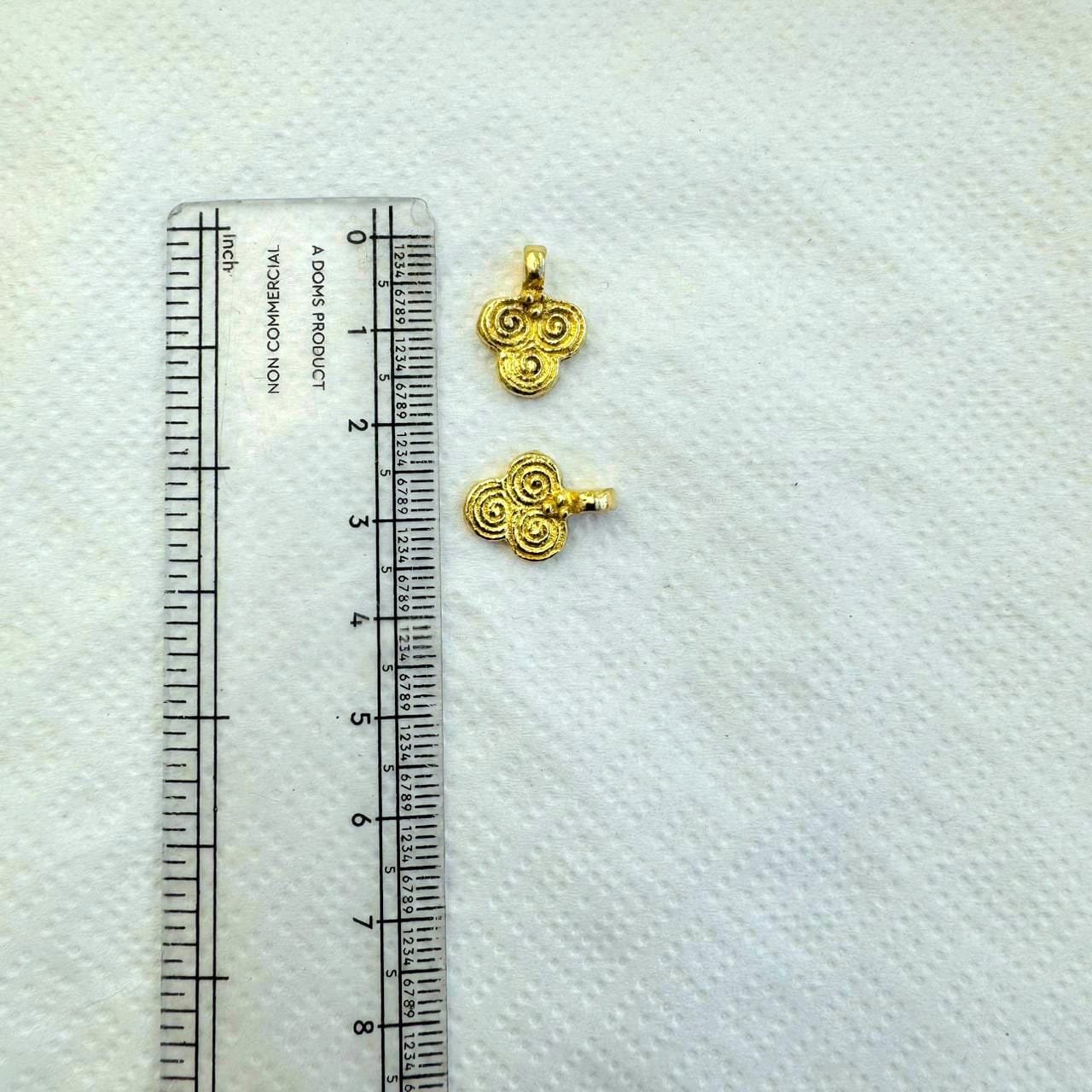 Triple Spiral Brass Charms - Image 3