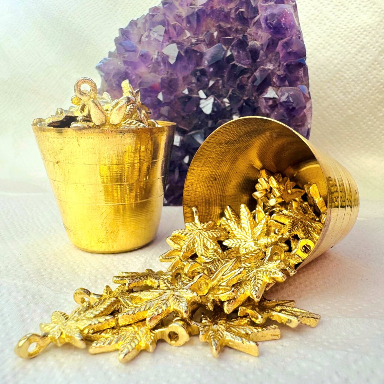 Leaf Shape Brass Charm - Image 2