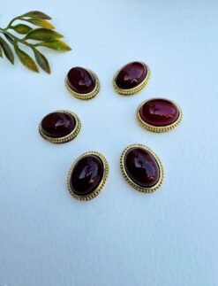 Alternative view of Oval Red Agate Grooved Stones Connectors