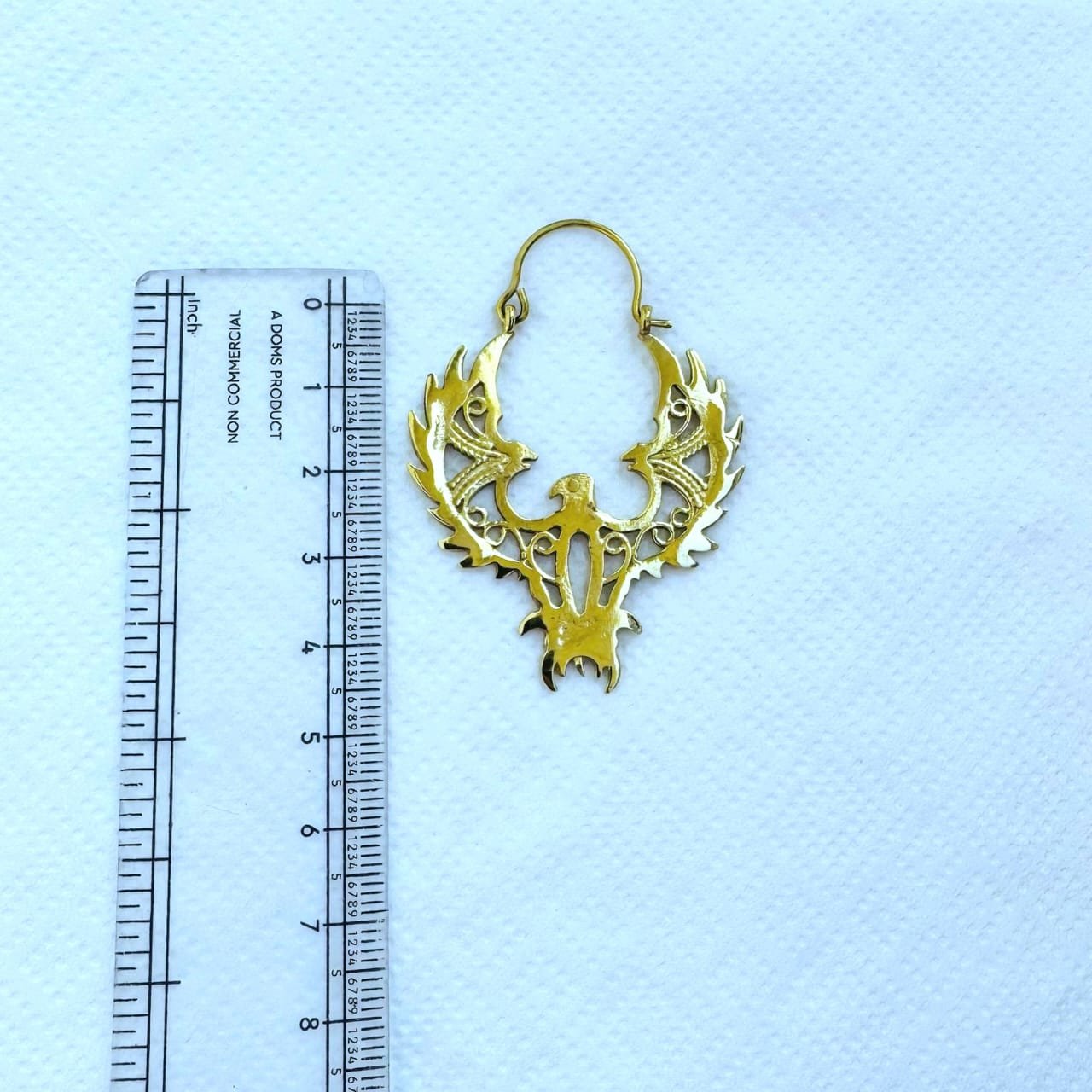 5/20 Pairs Mythical Phoenix Hoop Brass Earrings - Image 3