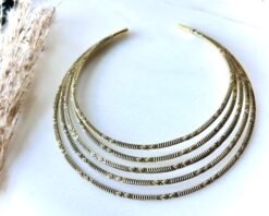 Multi Layered Round Brass Choker Set