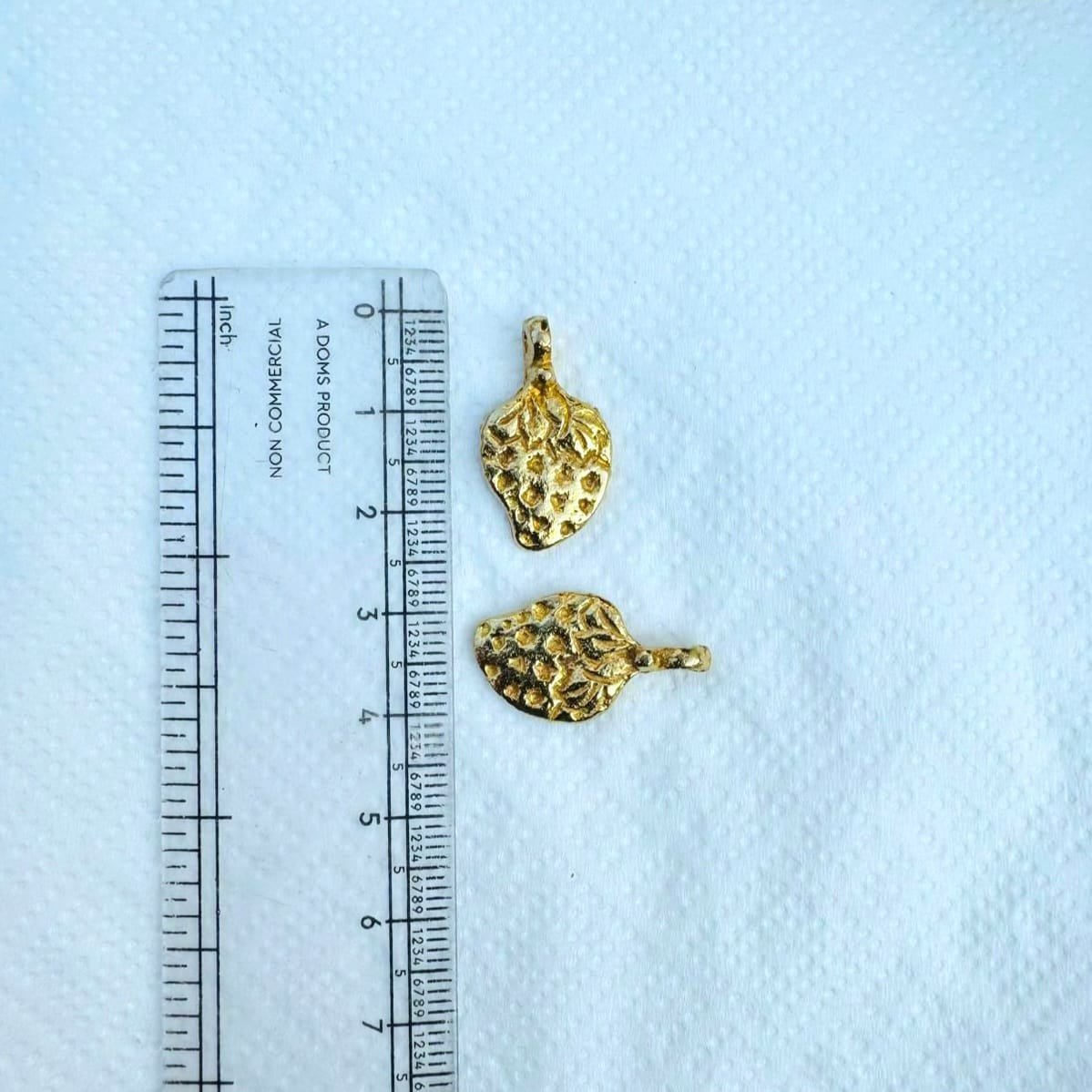 Textured Strawberry Brass Charms - Image 3