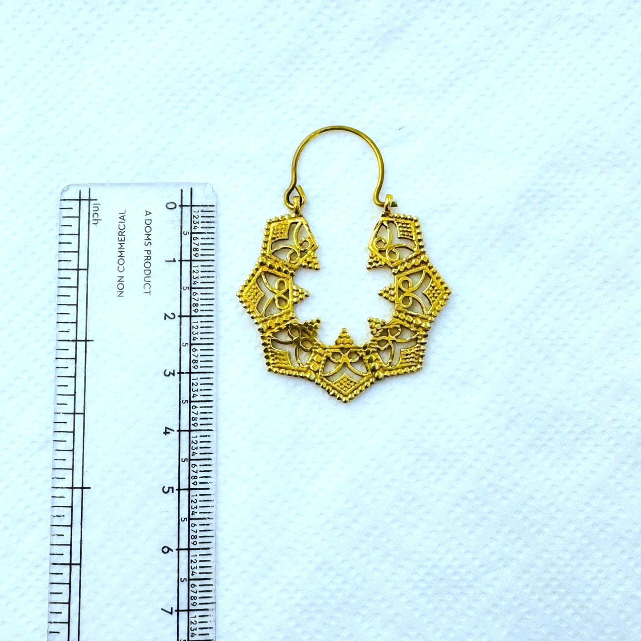 5/20 Pairs Striking Hexagon Hoop Brass Earrings - Image 3