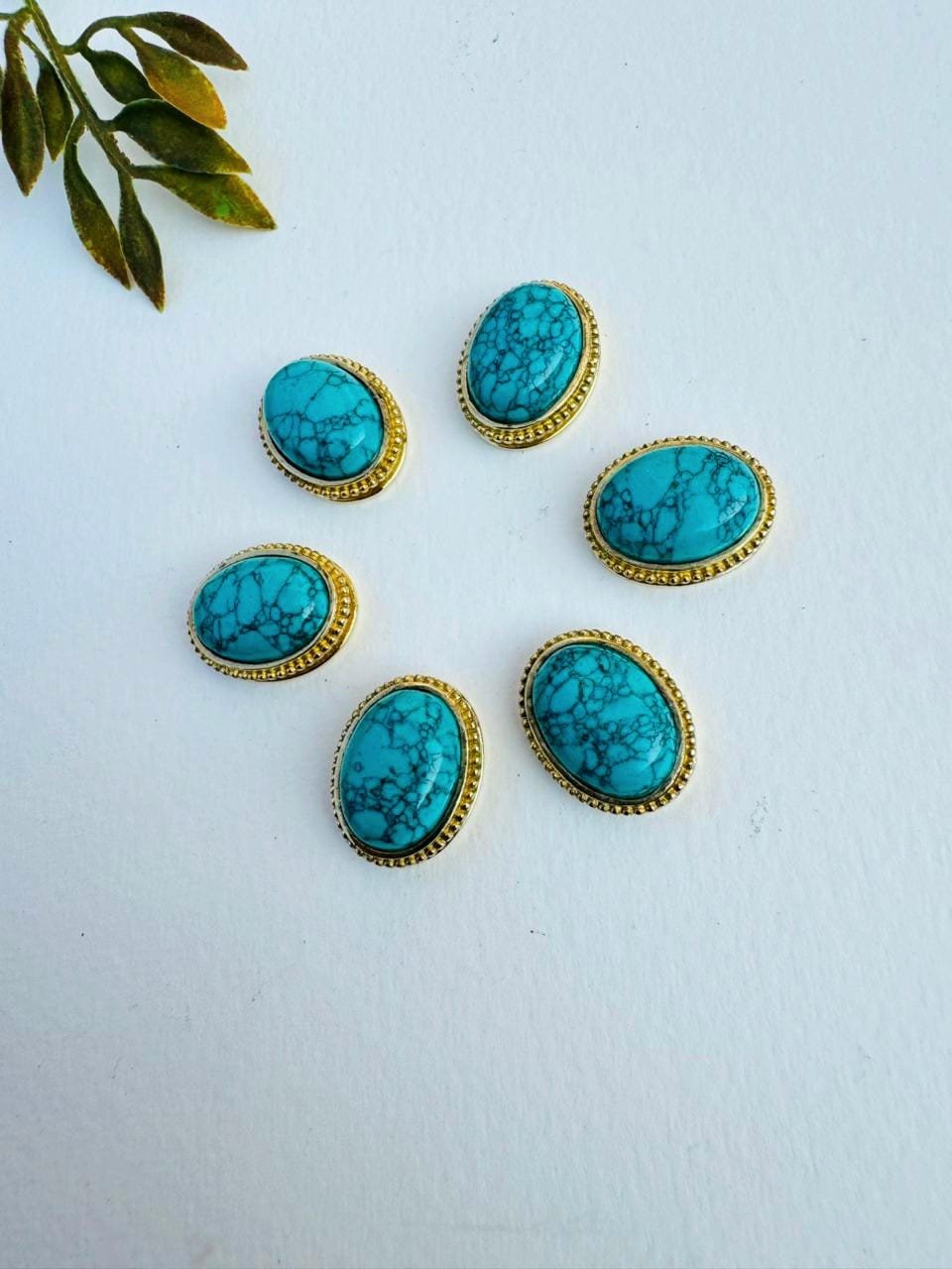 Turquoise Grooved Stones Connectors - Image 2