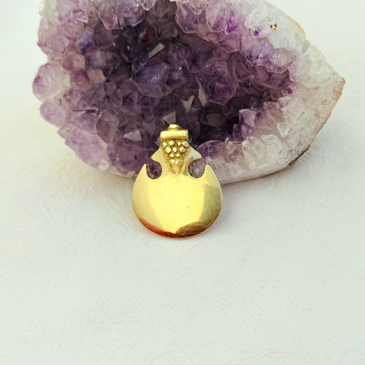 Sleek Tribal Brass Pendant