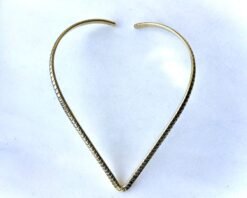 Alternative view of Textured V Shape Brass Choker Set