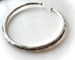 Alternative view of Echo Arc Engraved Silver Tone Brass Choker Set
