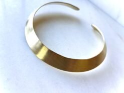 Alternative view of Wide Layered Brushed Brass Choker Set