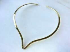 Alternative view of Minimal Sleek V Shape Brass Choker Set