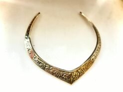 Alternative view of Intricate Floral Brass Choker Set