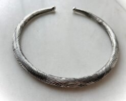 Alternative view of Twisted Cable Silver Tone Brass Choker Set