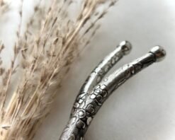 Alternative view of Silver Bloom Engraved Silver Tone Brass Choker Set