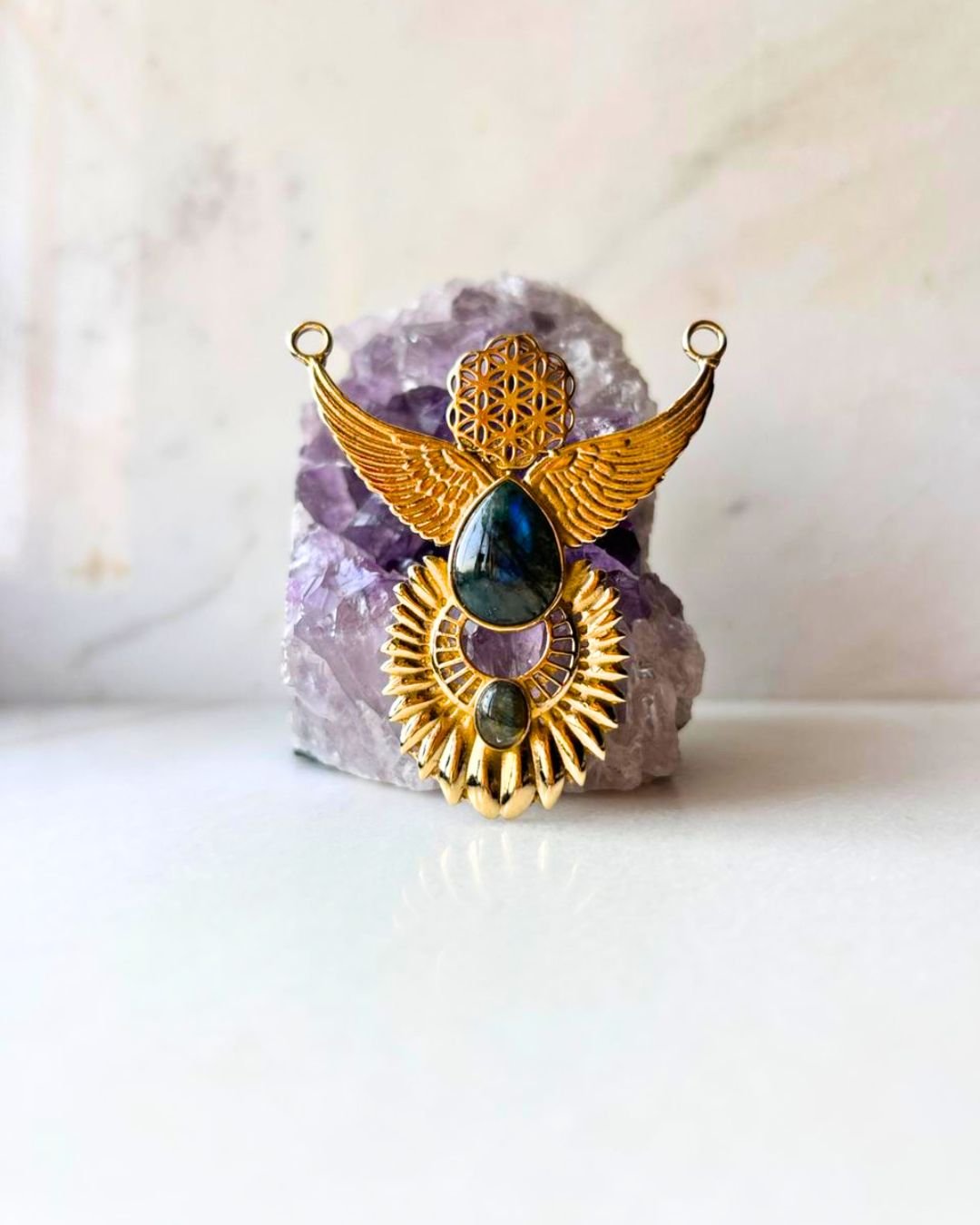 Angel Wing Circle of Life Connector for Jewelry Making