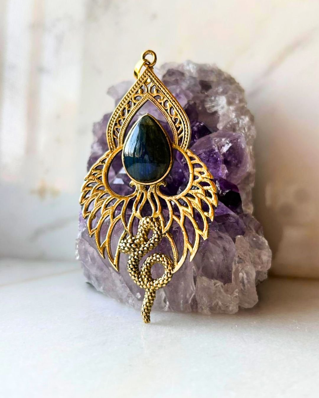 1/3/10 Pieces Serpent & Wings Brass Pendant