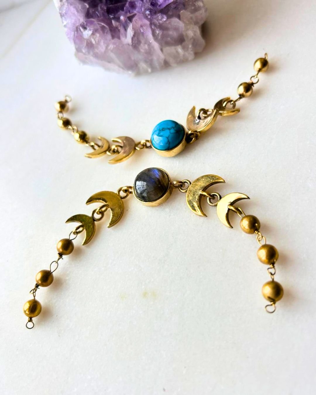 Moon Phase Brass Connector for Jewelry Making