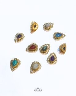 5pcs Drop Dots Grooved Stone Connectors 24MM