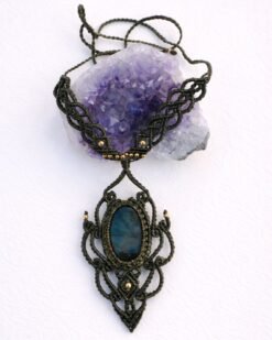 Alternative view of Natural Stone Macrame Necklace