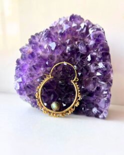 5/20 Pairs Stone Accent Brass Earrings