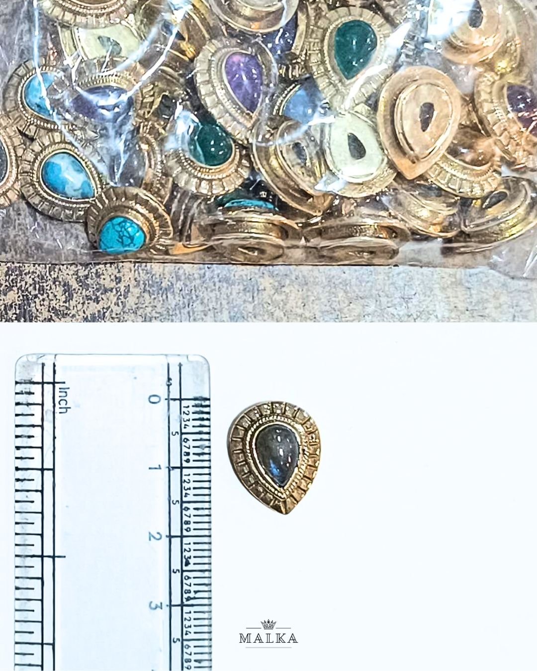 5pcs Drop Grooved Stone Connectors 16MM - Image 2