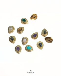 5pcs Drop Grooved Stone Connectors 16MM