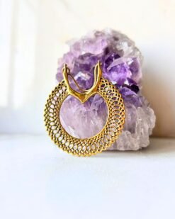 5/20 Pairs Circular Lace Filigree Brass Earrings