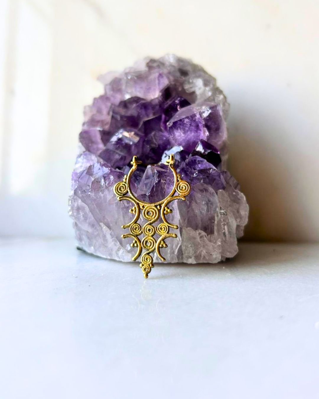 5/20 Pairs Spiral Tribal Drop Brass Earrings