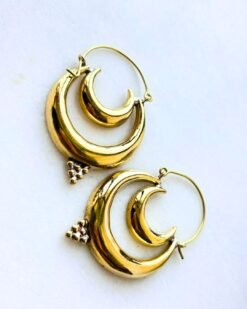 Alternative view of 5/20 Pairs Double Crescent Brass Earrings