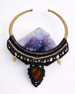 Alternative view of Tribal Tiger Eye Pendant Macrame Choker