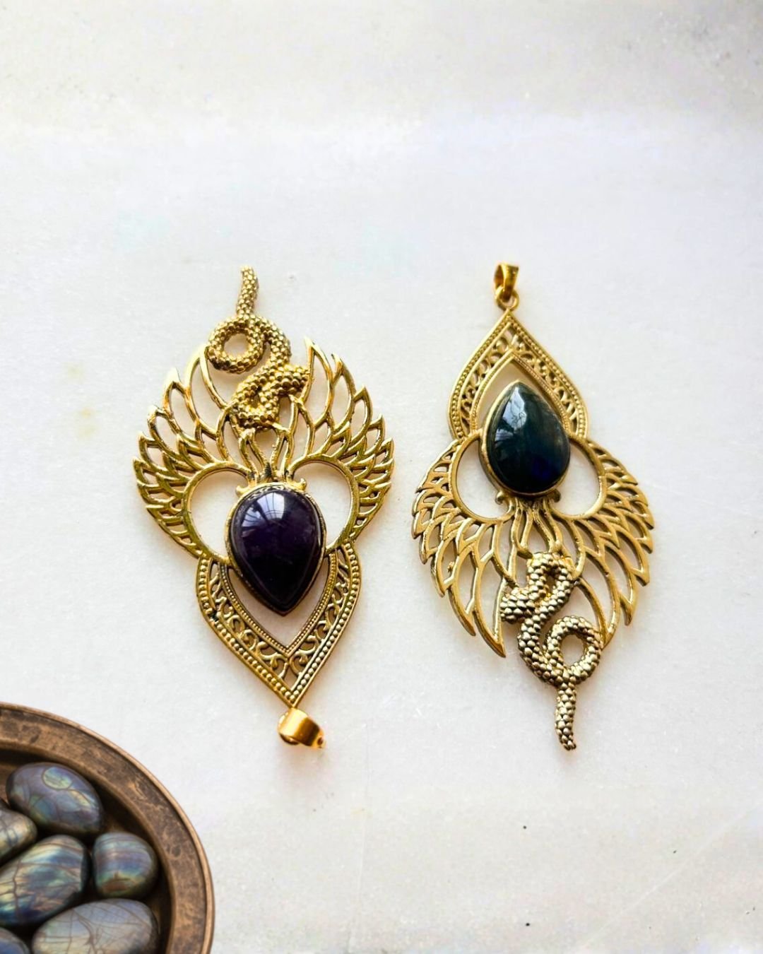 1/3/10 Pieces Serpent & Wings Brass Pendant - Image 2