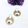 5/20 Pairs Celestial Lace Crescent Brass Earrings