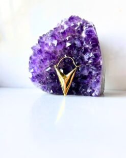 5/20 Pairs Golden Apex Hoop Brass Earrings