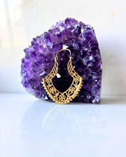 5/20 Pairs Sculpted Arc Brass Earrings