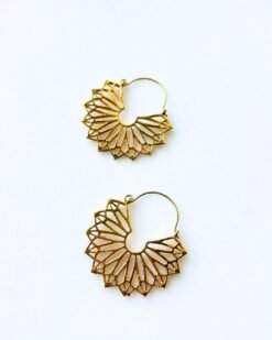 Alternative view of 5/20 Pairs Lotus Petal Brass Earrings