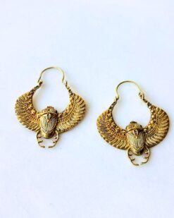 Alternative view of 5/20 Pairs Scarab Guardian Brass Earrings