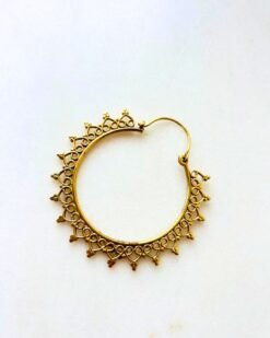 Alternative view of 5/20 Pairs Ornamental Crown Detail Brass Earrings