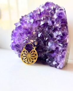 5/20 Pairs Sunburst Floral Brass Earrings