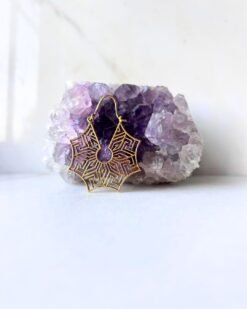 5/20 Pairs Maze Pattern Hoop Brass Earrings