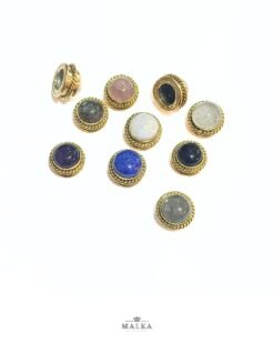 Alternative view of 5pcs 13mm Round Grooved Stone Connectors