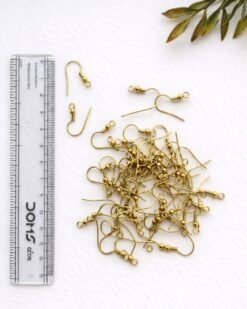 Alternative view of 20 Pairs 20mm Brass Ear Wires Hooks