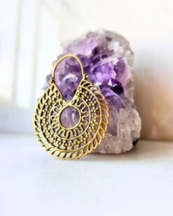 5/20 Pairs Layered Tribal Sun Brass Earrings