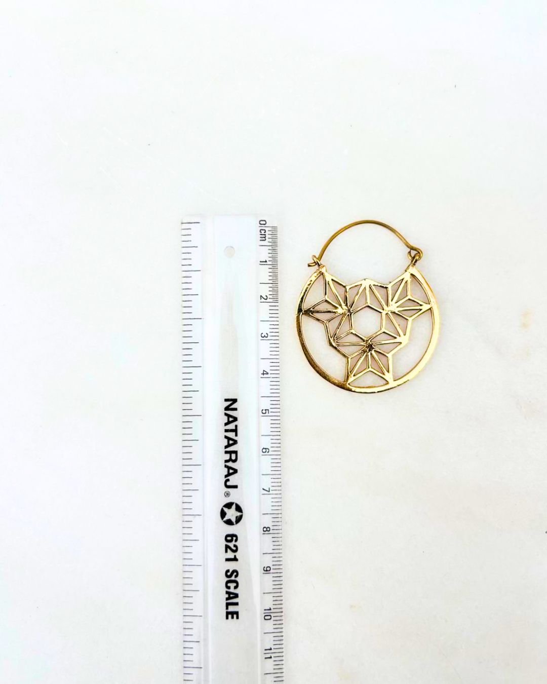 5/20 Pairs Geometry Wolf Moon Brass Earrings - Image 3
