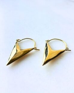 Alternative view of 5/20 Pairs Golden Apex Hoop Brass Earrings