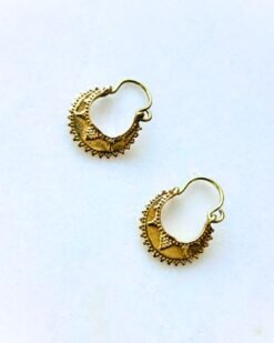 Alternative view of 5/20 Pairs Solar Crescent Mini Hoop Brass Earrings