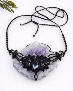 Alternative view of Blue Stone Macrame Necklace