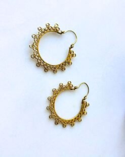 Alternative view of 5/20 Pairs Ornate Scroll Detail Brass Earrings