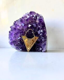 5/20 Pairs Tribal Triangle Engraved Brass Earrings