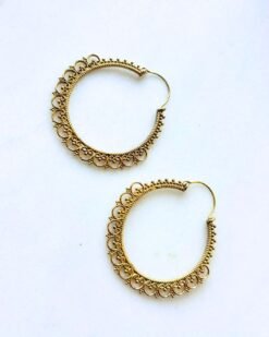 Alternative view of 5/20 Pairs Bohemian Filigree Lace Brass Earrings