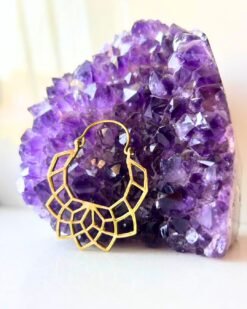 5/20 Pairs Geometric Lotus Mandala Brass Earrings