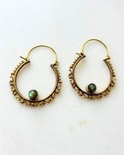 Alternative view of 5/20 Pairs Stone Accent Brass Earrings